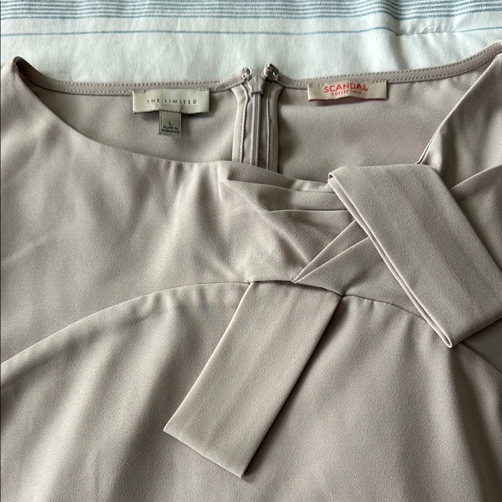 The Limited Beige Blouse with Bow Detail
